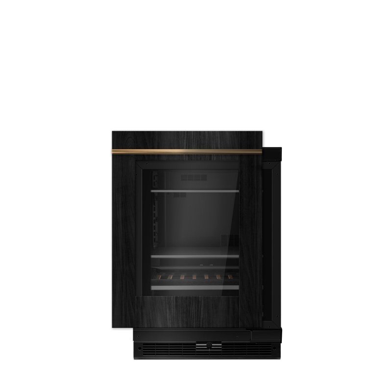 A JennAir® Panel-Ready Beverage Center.