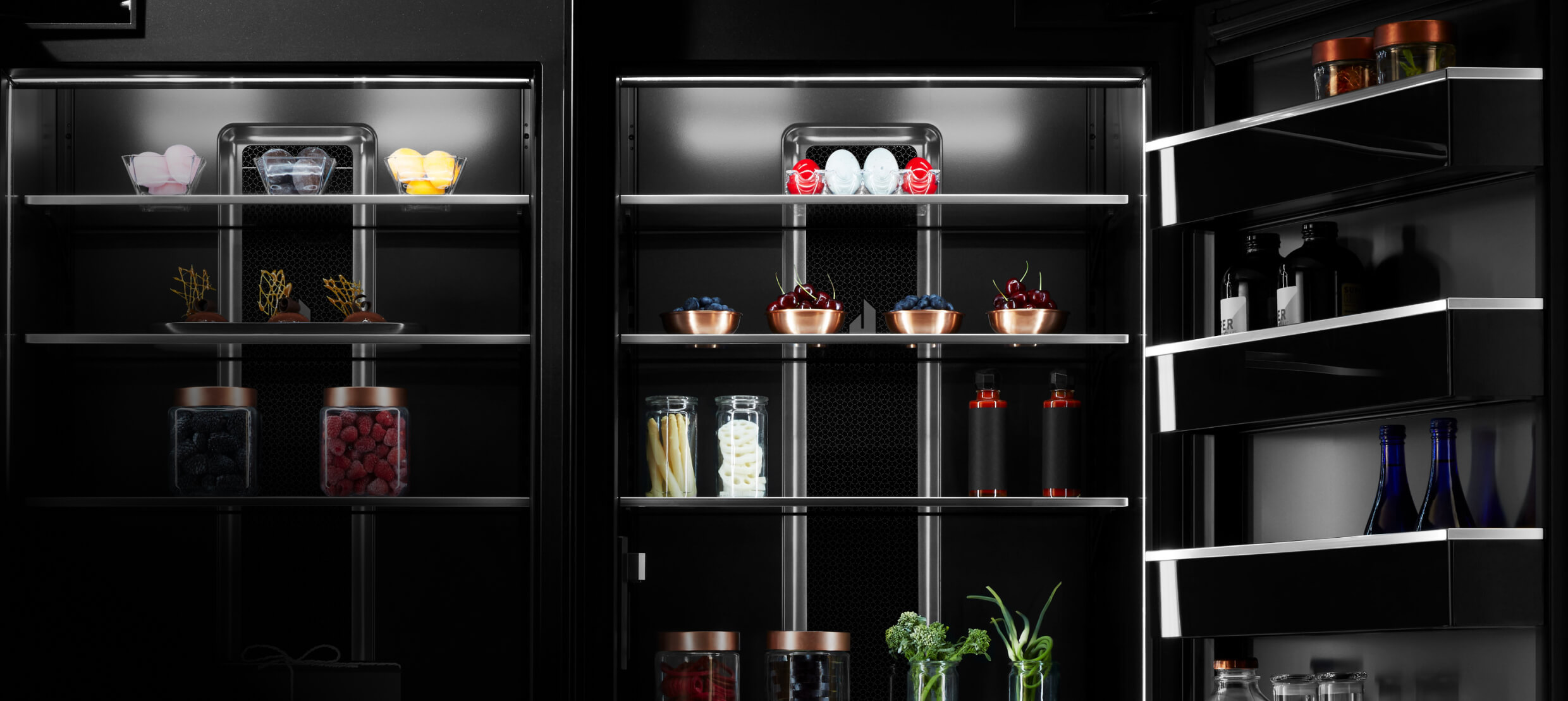 The interior of two Columns, filled with fine ingredients and luxury dishware.  The interior of two Columns, filled with fine ingredients and luxury dishware.