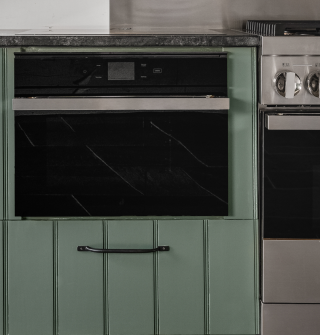 A close up view of a wall oven. A close up view of a wall oven.