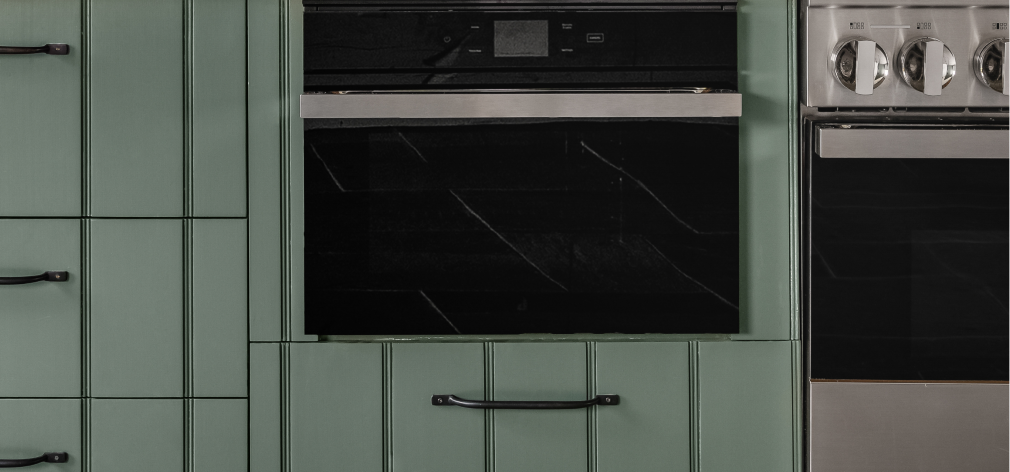 A close up view of a wall oven. A close up view of a wall oven.