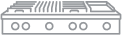 An icon of a 48-Inch rangetop.