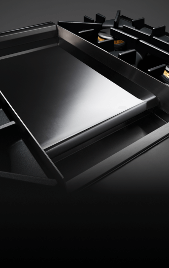 A Chrome-Infused Griddle on a JennAir® Professional Range.  A Chrome-Infused Griddle on a JennAir® Professional Range.