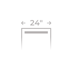 An icon of a 24-inch dishwasher. An icon of a 24-inch dishwasher.