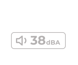 38 dBA icon. 38 dBA icon.