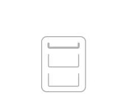 An icon of a dishwasher with a cutlery 3rd rack.  An icon of a dishwasher with a cutlery 3rd rack.