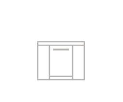 An icon of a flush installed dishwasher. An icon of a flush installed dishwasher.