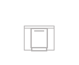 An icon of a traditionally installed dishwasher. An icon of a traditionally installed dishwasher.