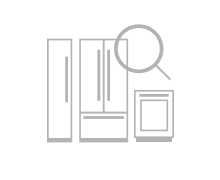An icon of a freestanding refrigerator with a magnifying glass on top. An icon of a freestanding refrigerator with a magnifying glass on top.