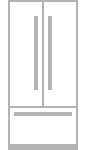 An icon of a French door built-in refrigerator.