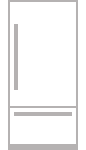 An icon of a bottom mount built-in refrigerator.