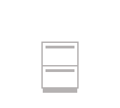 An icon of undercounter drawers.