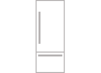 An icon of a 30-inch bottom mount refrigerator.