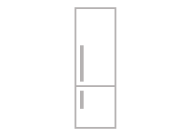 An icon of a 24-inch bottom mount refrigerator.