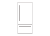 An icon of a bottom mount built-in refrigerator.