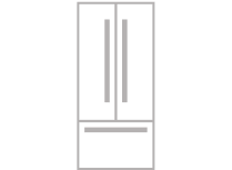 An icon of a french door built-in refrigerator.