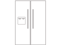 An icon of a 48-inch built-in side-by-side refrigerator.