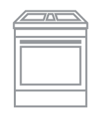 An icon of a 30-inch range.