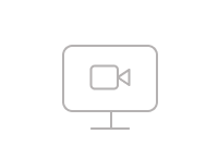 An icon of a desktop computer monitor with a video camera icon inside it.