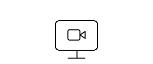 An icon of a desktop computer monitor with a video camera icon inside it.