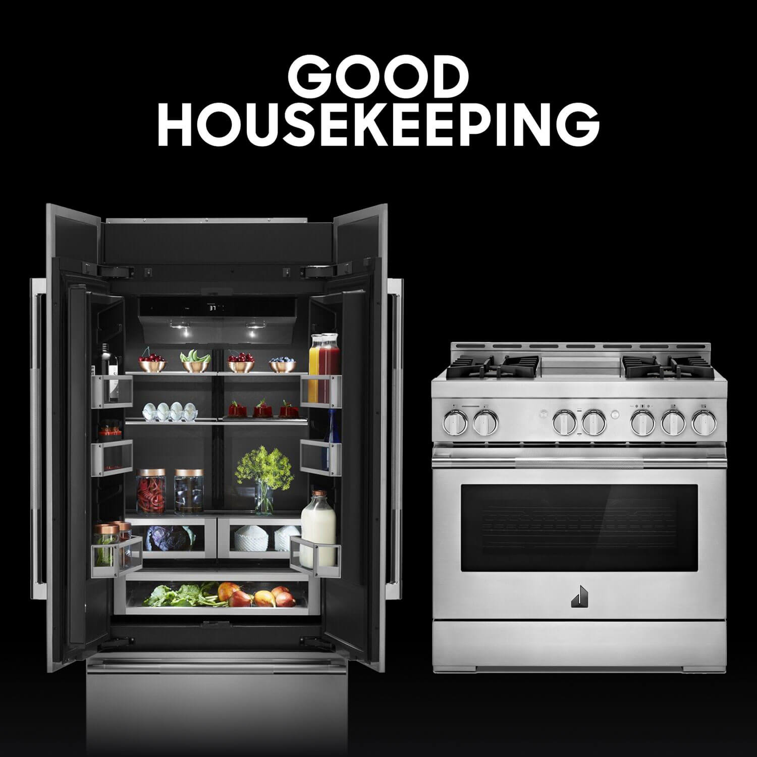 36-Inch Panel-Ready Built-In French Door Refrigerator and 36-Inch Smart Freestanding Gas Range with Wi-Fi