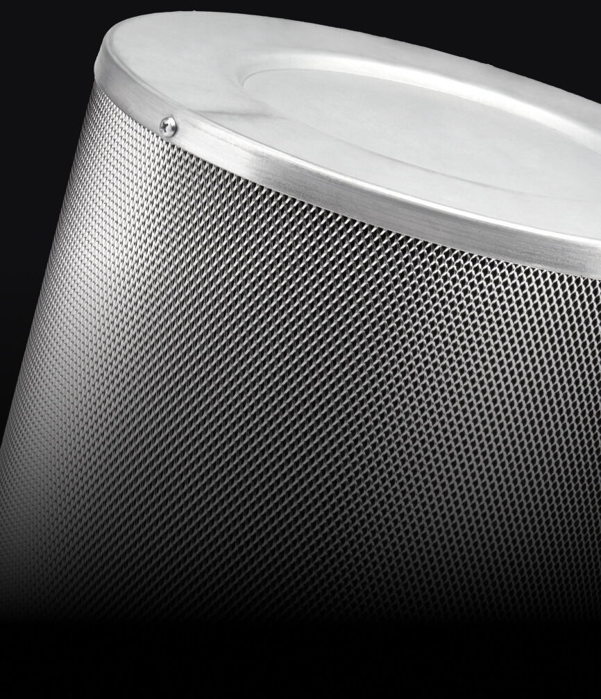 A dishwasher-safe baffle filter.