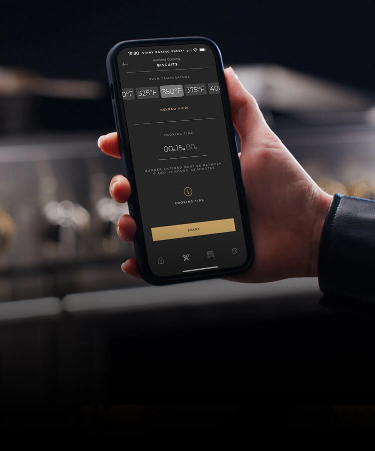 A person holding a phone with the Culinary Center displayed on it.