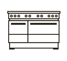 An induction pro range icon.