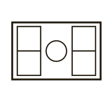 An induction downdraft cooktop icon.