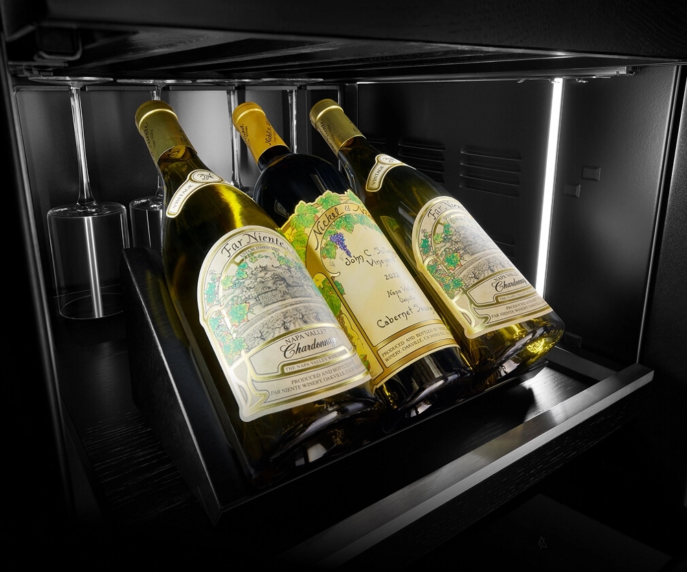 Three wine bottles on the Presentation Platform.