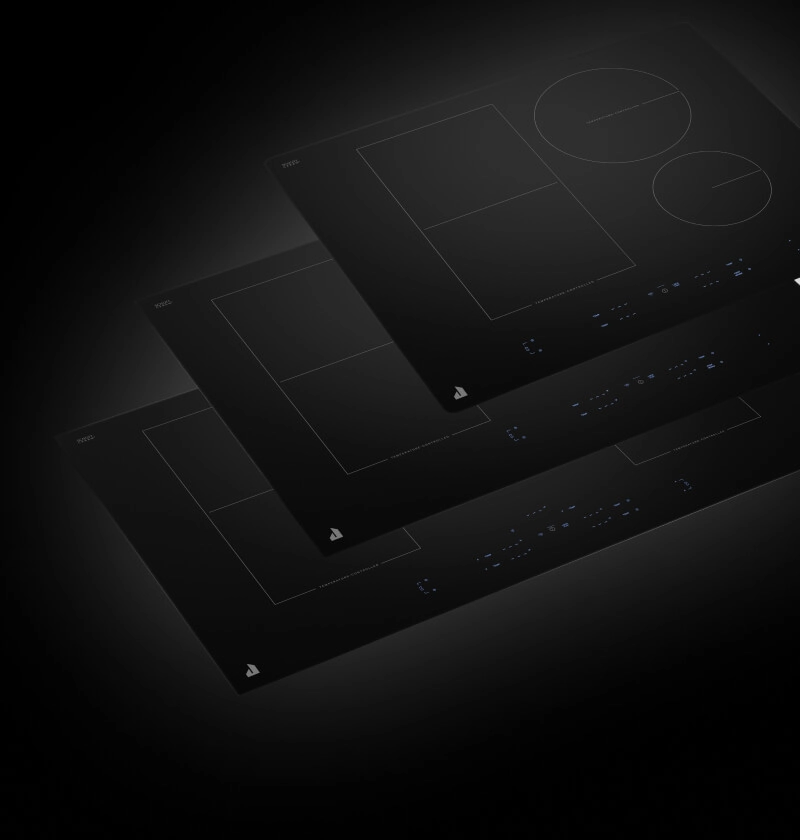 Three stacked cooktops.