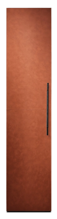 A Cognac leather Cuts Collection panel.