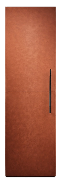 A Cognac leather Cuts Collection panel.