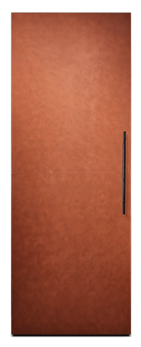 A Cognac leather Cuts Collection panel.