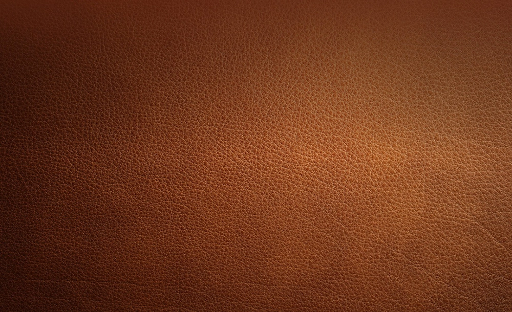 A close up of the Cognac leather texture and color.