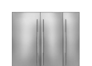 A set of stainless steel panels.