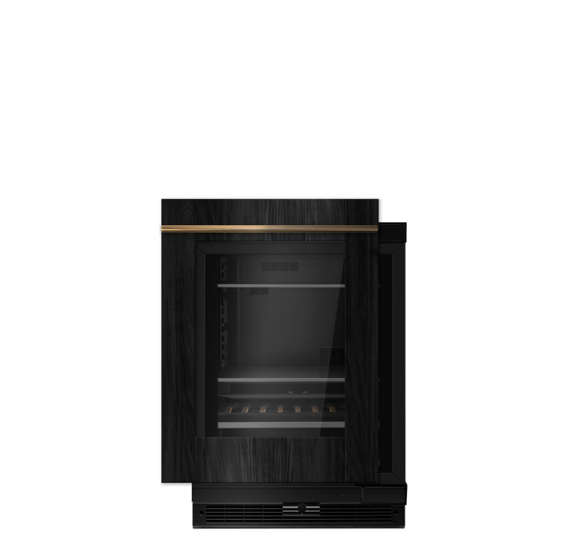 A JennAir® Panel-Ready Beverage Center.