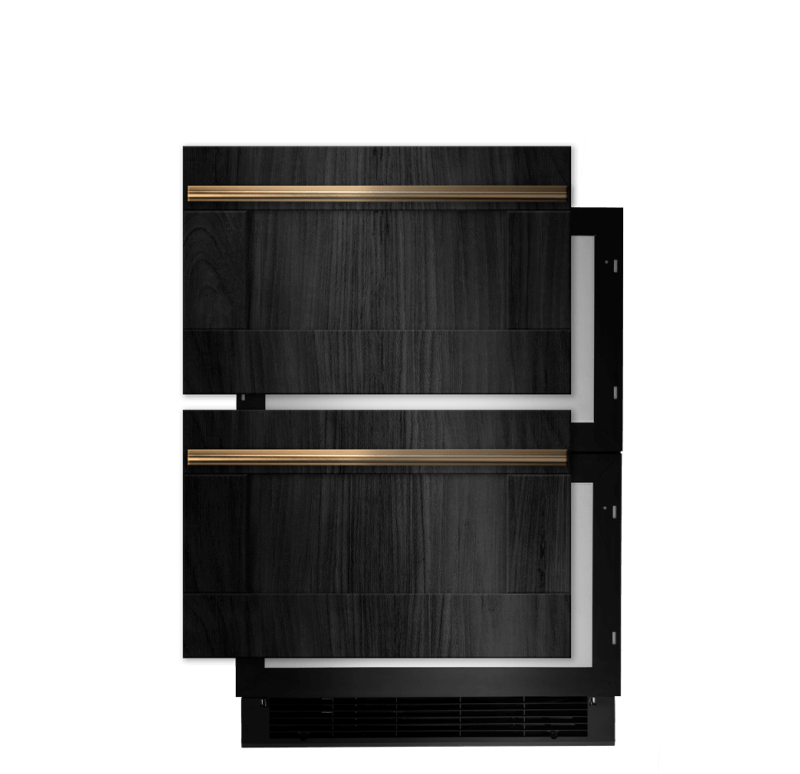 A JennAir® Panel-Ready Double Refrigerator Drawer.