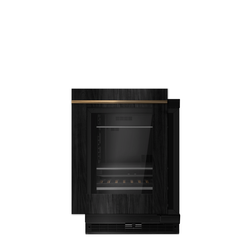 A JennAir® Panel-Ready Beverage Center.