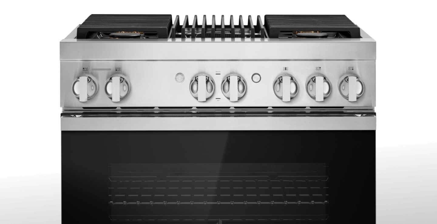 A JennAir® NOIR™ Professional-Style Range.