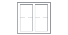 An icon of a range cooktop configuration.