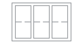 An icon of a range cooktop configuration.