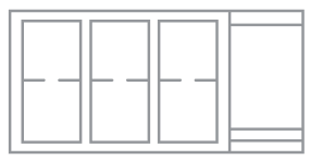 An icon of a range cooktop configuration.