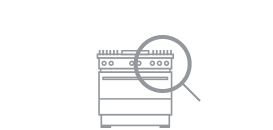 An icon of a range with a magnifying glass over it.