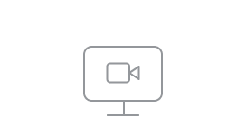 An icon of a desktop computer monitor with a video camera icon inside it.