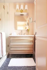 The sink in one of the bedroom bathrooms.