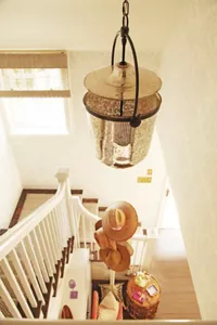 The chandelier and Garden Foyer. 