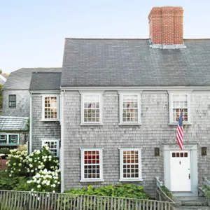 The exterior of the home in Nantucket. 