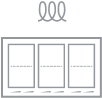 A three-element induction flex cooktop.