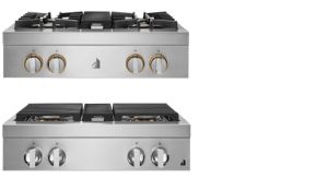 A JennAir® 30-inch rangetop pair. 