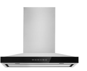 A JennAir® 30-inch pyramid style hood.